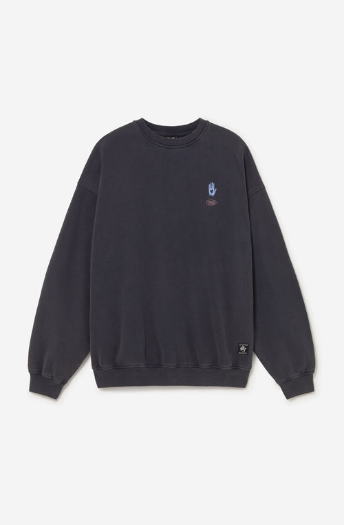 Sudadera oversize unisex color dark con ilustración Geometric Flower en la espalda.