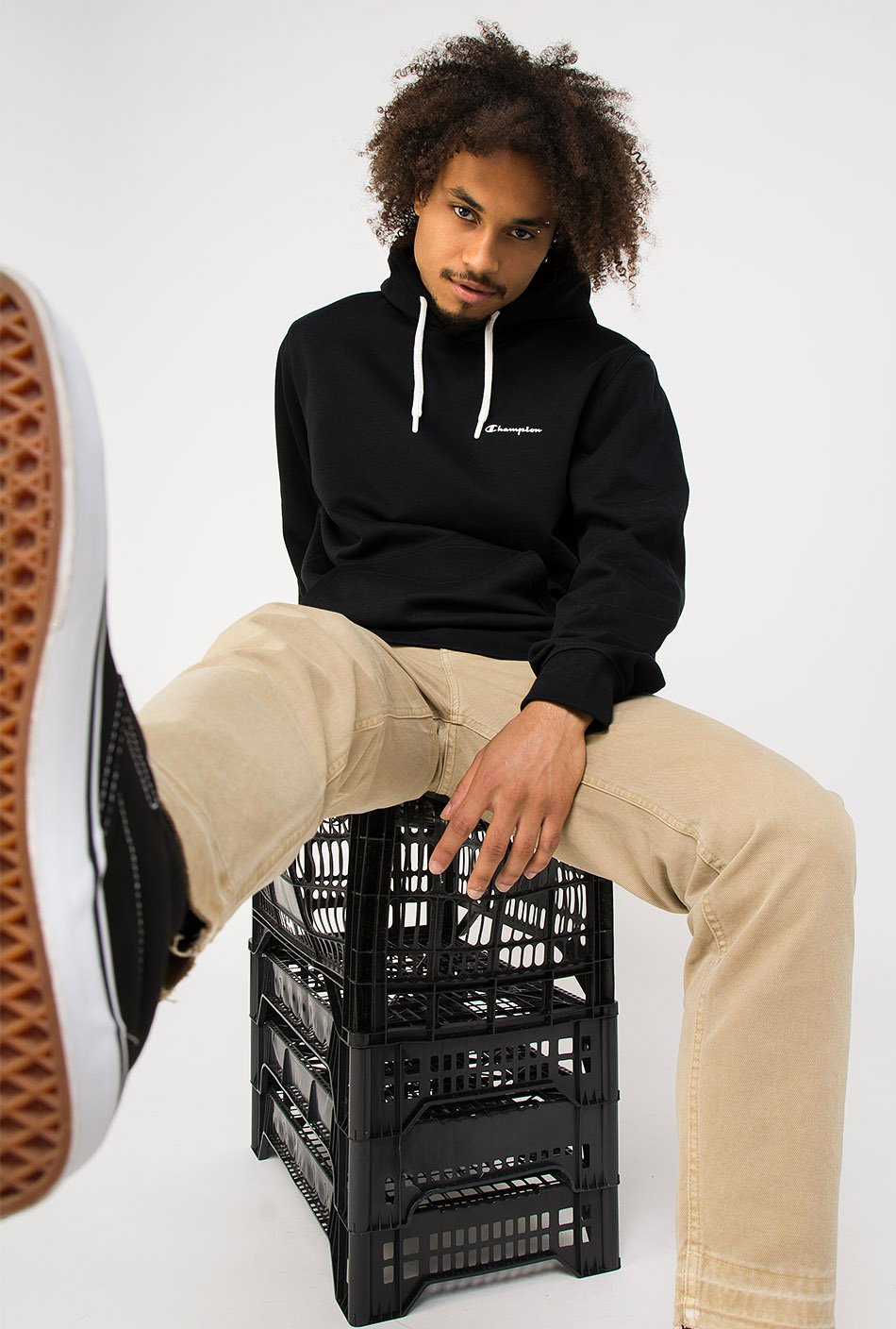 Champion Black Hoodie Kaotiko