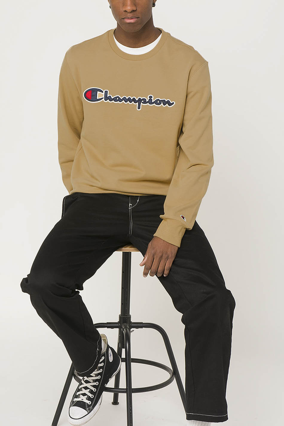 Champion Script Logo Marron Hoodie