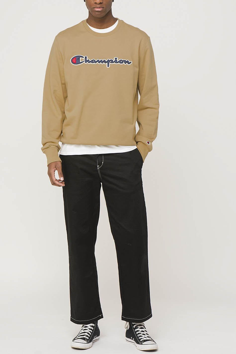 Champion Skript Logo Kapuzenpullover in Braun