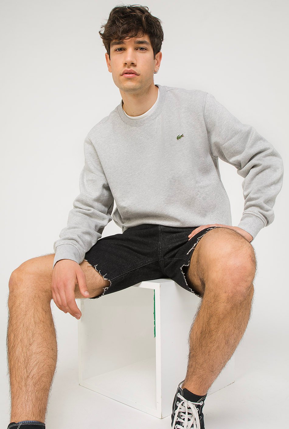 Sweat-shirt Lacoste Argent Chine