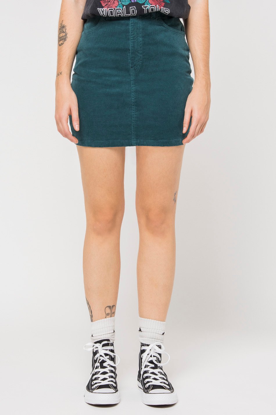 Mini-jupe en velours côtelé Jade