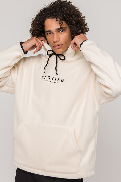 Polar-Fleece Pullover in Elfenbeinweiß