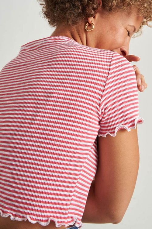 24Colours Striped White/Pink T-shirt
