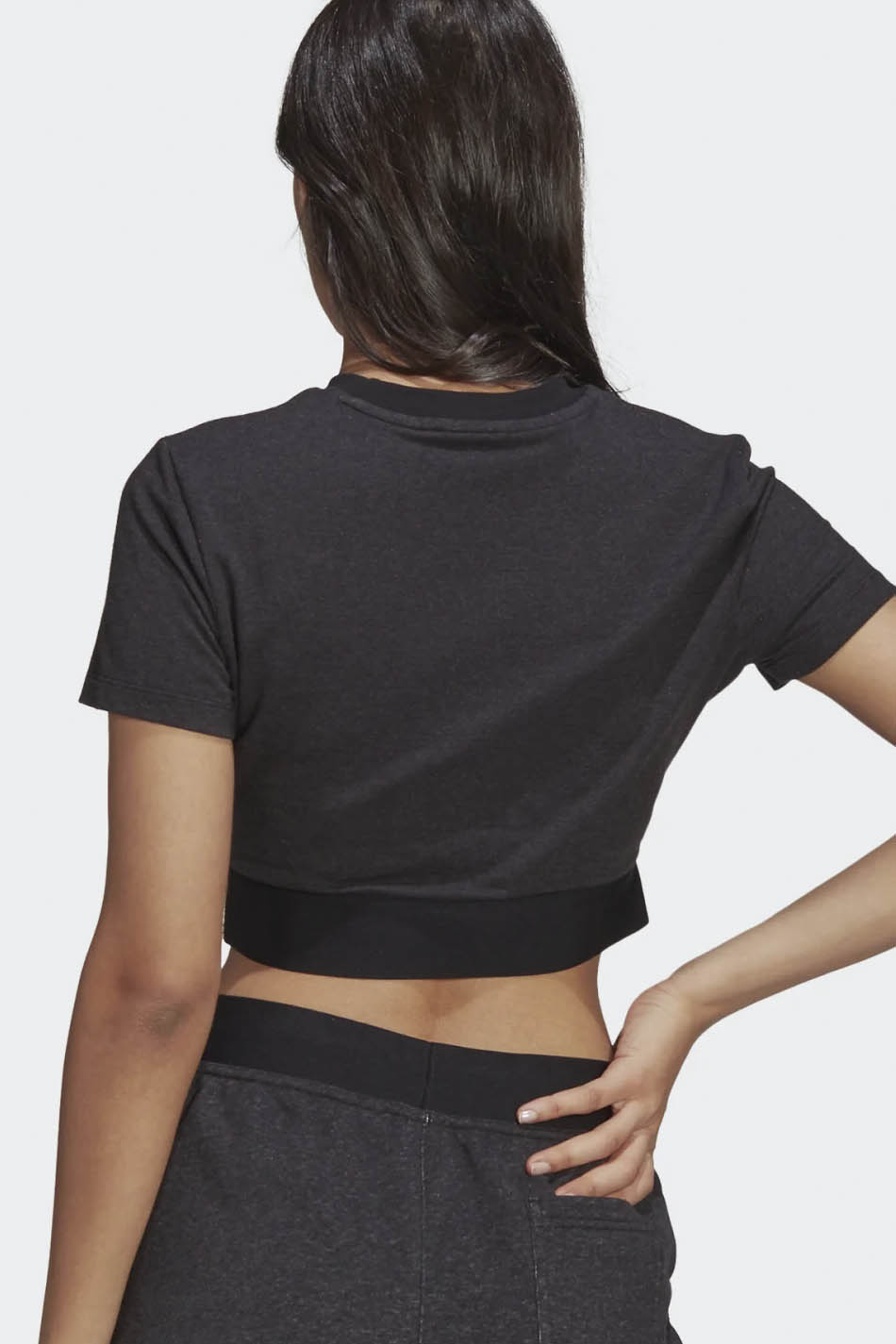 T-shirt Adidas recadrée Noir Melange