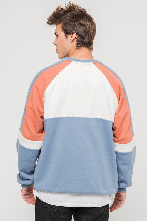 Denver bleu / sweat-shirt abricot