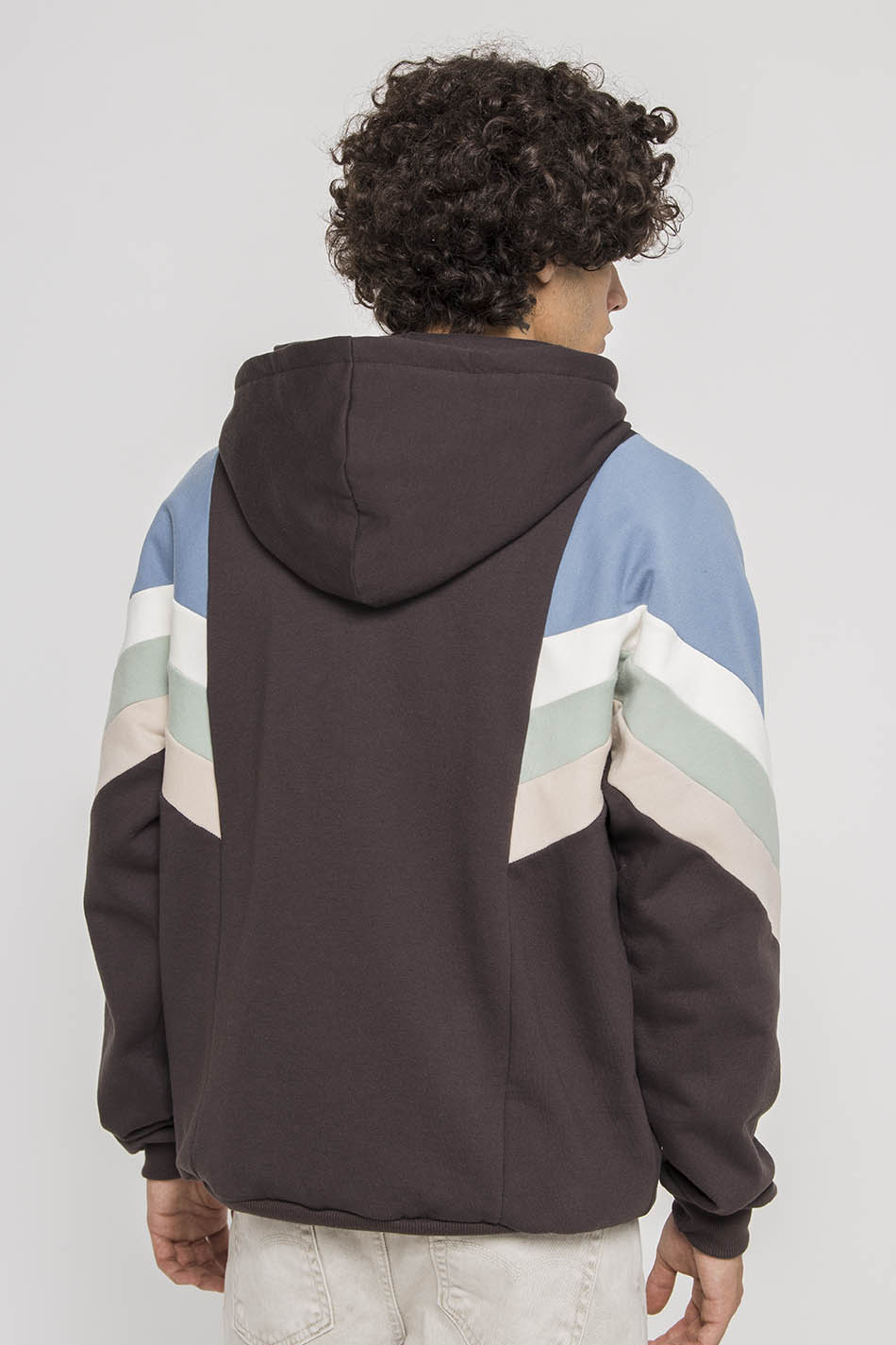 Sweat-shirt Capuche Ewan Gris/Bleu/Ivoire/Vert