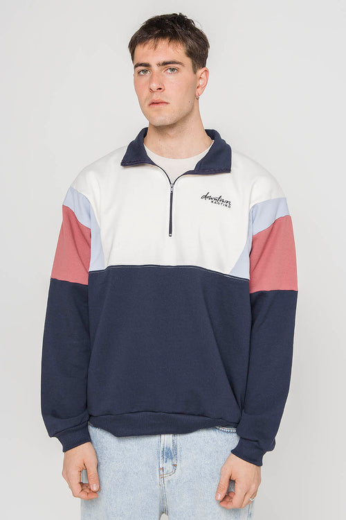 Colin Pullover Marineblau/Babyblau/Kastanienbraun