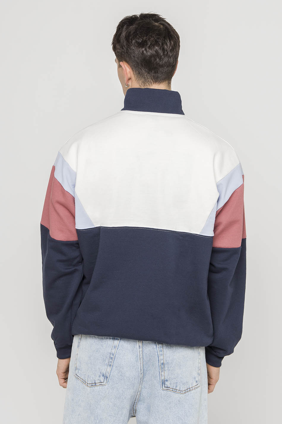 Sweat-shirt Colin Marine/Baby Blue/ Grenat