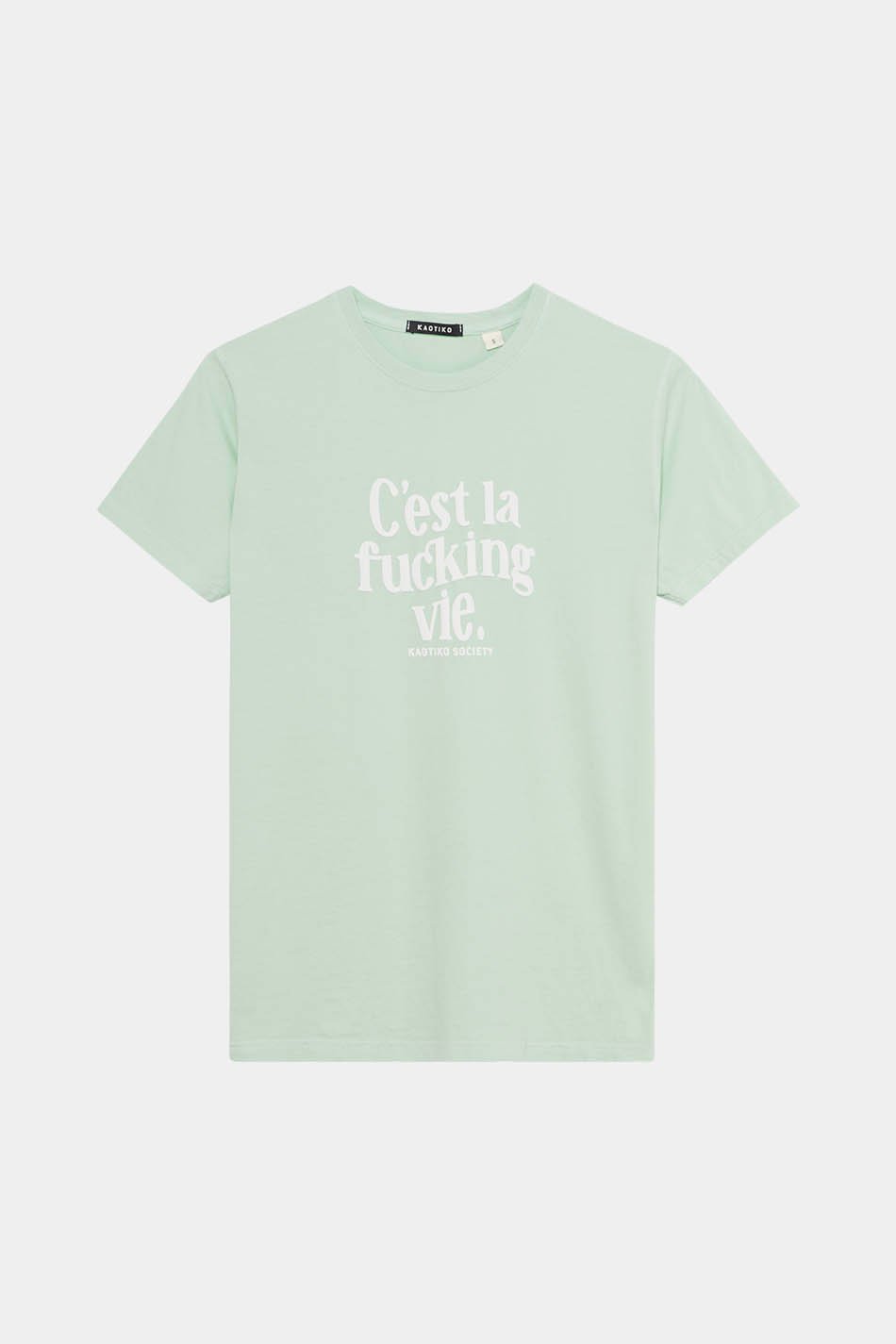 T-shirt Washed C’est La Vie Green