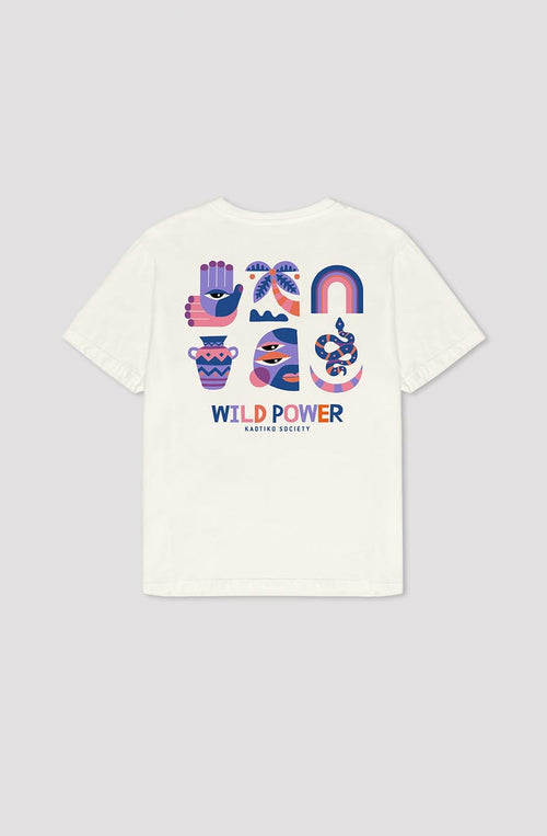 Tee-shirt Washed Wild Power Ivory